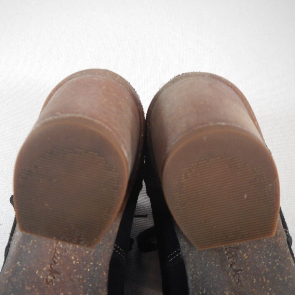 Clarks Artisan Carleta Lyon Black Suede Leather Lace Bootie with 3" Heel Size 7 - Picture 8 of 12